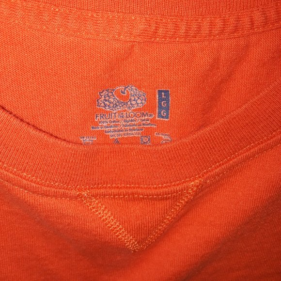 Vintage Fruit of the Loom 80's Orange Muscle Tee Shirt L - Picture 4 of 6